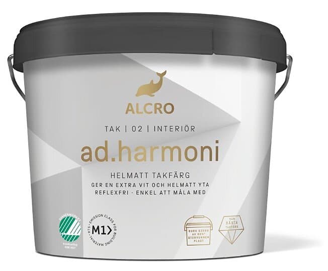 Alcro ad.harmoni Helmatt Takfärg, Vit/Bas, 10l