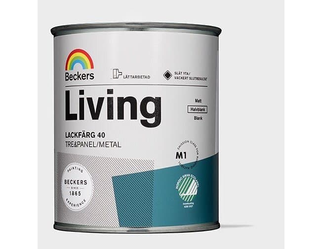 Beckers Living Lackfärg Halvblank, Vit, 0,75l