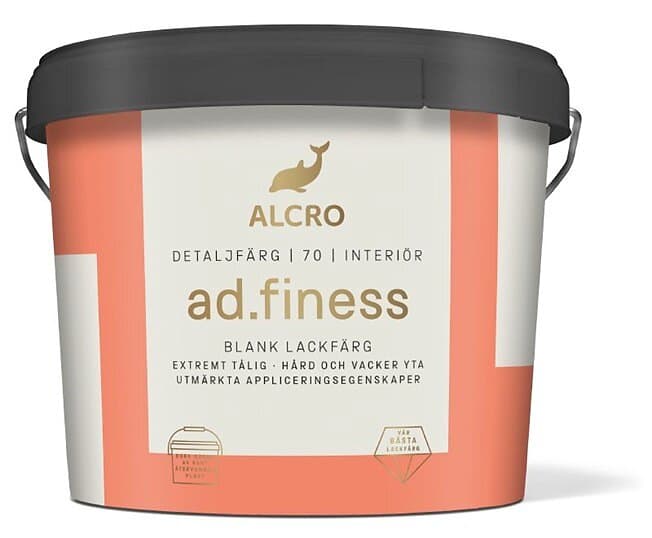 Alcro ad.finess Blank Lackfärg, Vit/Bas, 3l