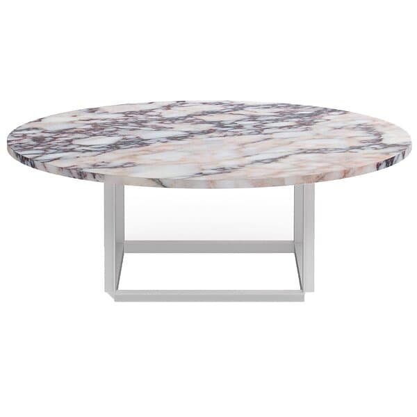 New Works Florence Soffbord 90 cm, Vit Viola Marmor /