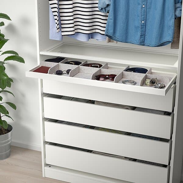 IKEA KOMPLEMENT Utdragbart hyllplan med avdelare 100x35 cm