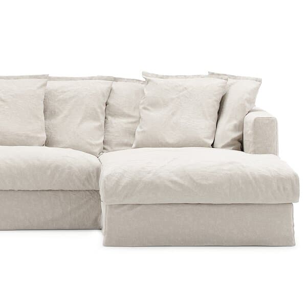 Decotique Le Grand Air Klädsel 3-Sits Divan Höger Linne, Creamy White Linne