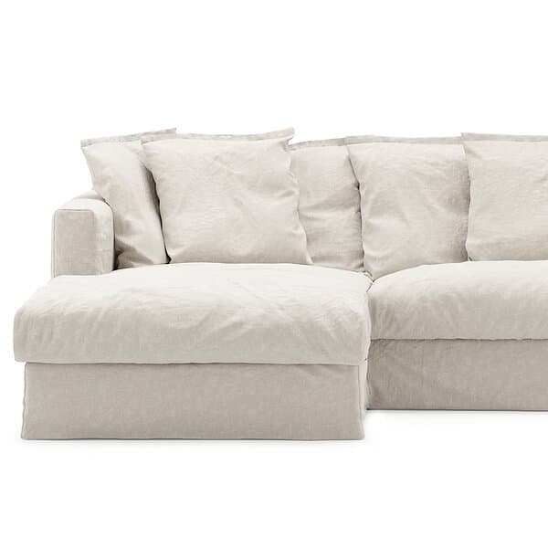 Decotique Le Grand Air Klädsel 3-Sits Divan Vänster Linne, Creamy White Linne
