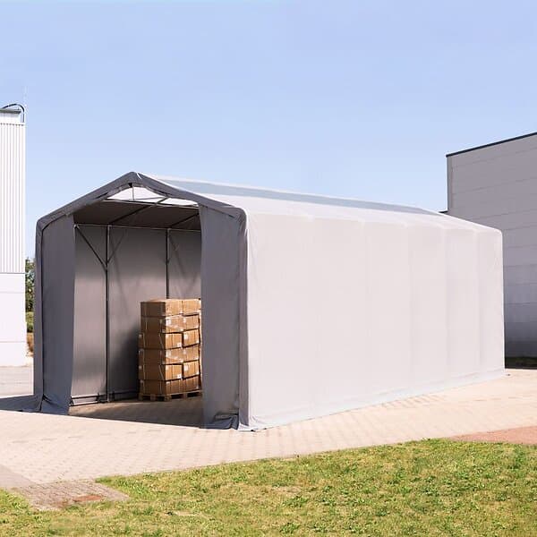 TOOLPORT Outlander 6x12 m tälthall 3,6 sidohöjd med dragkedjor och takfönster PVC
