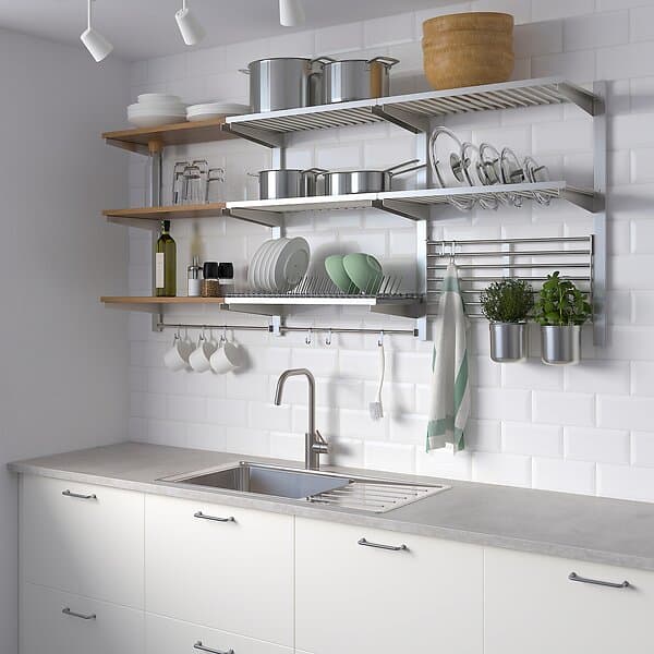 IKEA KUNGSFORS Upphngs/hyllpl/diskst/stng/vggall Bredd: 184 cm