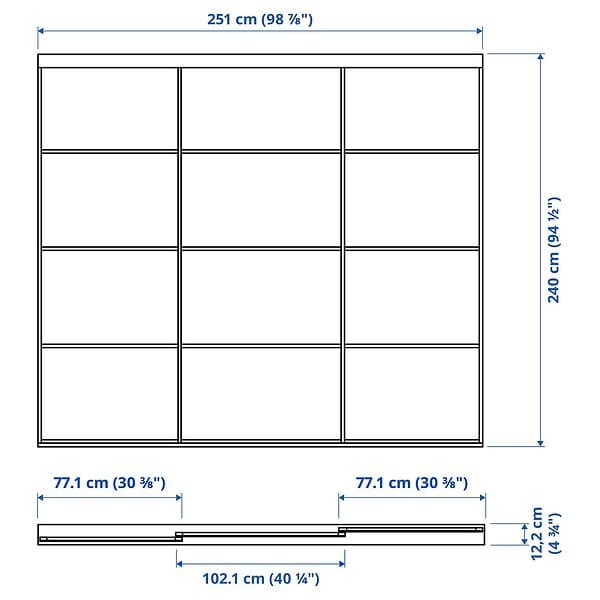 IKEA SKYTTA / AULI Skjutdörrskombination 251x240 cm