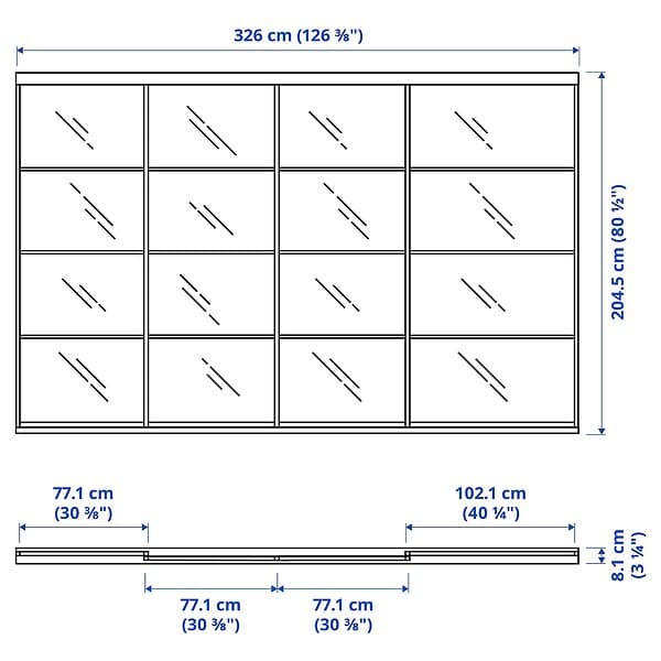 IKEA SKYTTA / FÄRVIK Skjutdörrskombination 326x205 cm