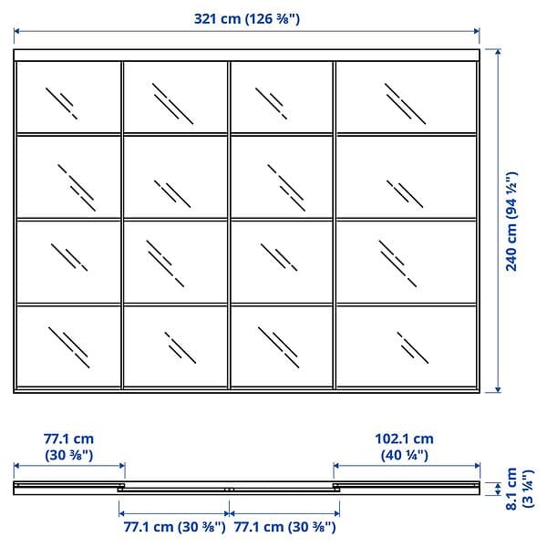 IKEA SKYTTA / FÄRVIK Skjutdörrskombination 326x240 cm
