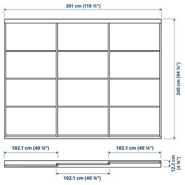 IKEA SKYTTA / HOKKSUND Skjutdörrskombination 301x240 cm