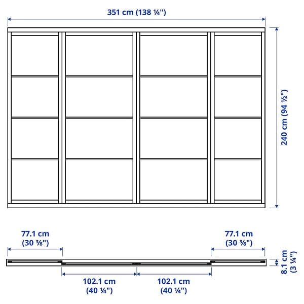 IKEA SKYTTA / SVARTISDAL Skjutdörrskombination 351x240 cm