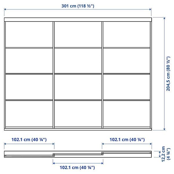 IKEA SKYTTA / SVARTISDAL Skjutdörrskombination 301x205 cm