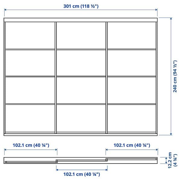 IKEA SKYTTA / TJÖRHOM Skjutdörrskombination 301x240 cm