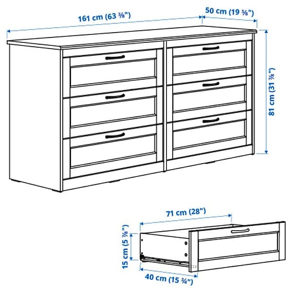 IKEA SONGESAND Sovrumsmöbler, set om 4 160x200 cm