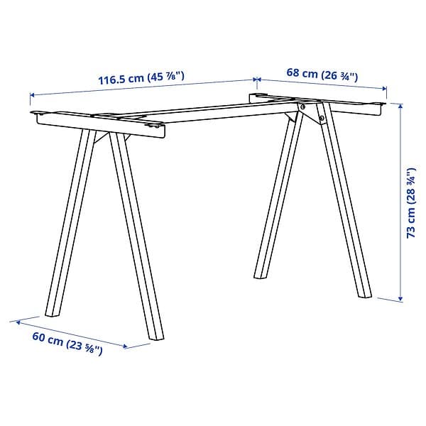 IKEA TROTTEN Underrede för bordsskiva 120x70x75 cm