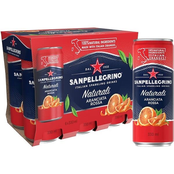 San Pellegrino Aranciata Rossa 6x33cl inkl pant