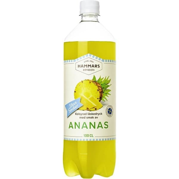 Hammars Bryggeri Ananas Sockerfri 1L