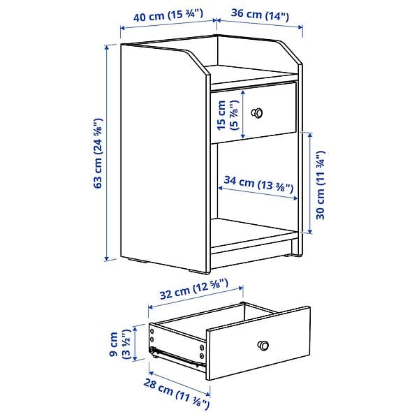 IKEA HAUGA Avlastningsbord 40x36 cm