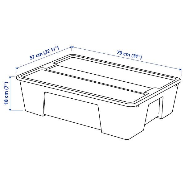 IKEA SAMLA Låda med lock 79x57x18 cm/55l