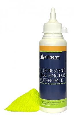 Fluorescerande puder med blåsare gul