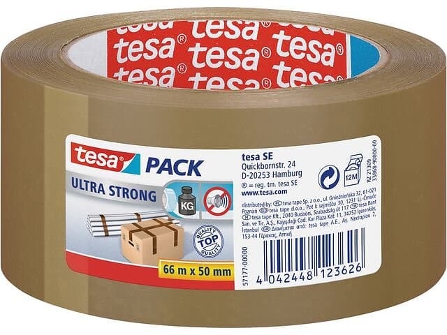 Strong Packtejp TESA Ultra 50mmx66m Brun 6st