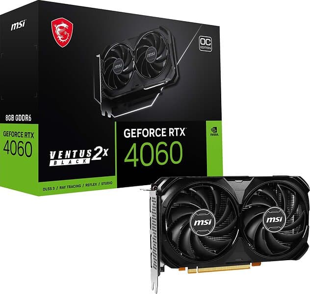 MSI GeForce RTX 4060 Ventus 2X Black OC HDMI 3xDP 8GB