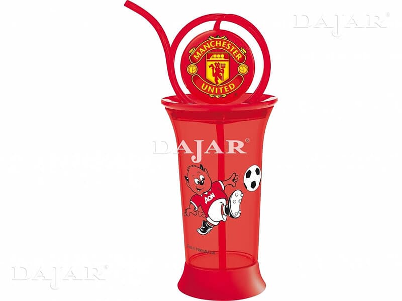 Manchester United Vattenflaska med sugrör 380ml