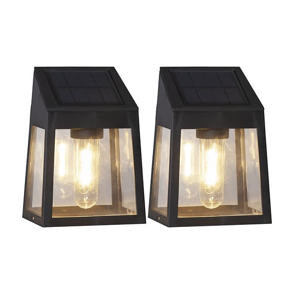 Star Trading Solar Wall Lantern 2-p Wally Filament 482-29