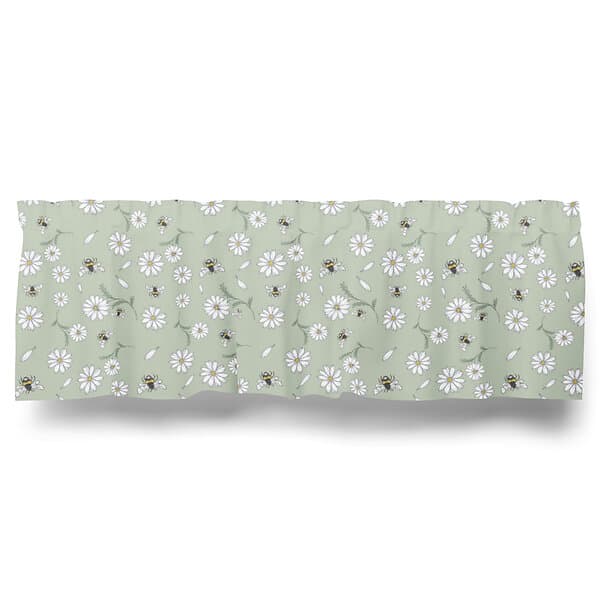Arvidssons Textil Blomstersurr Gardinkappa Ljusgrön Metervara