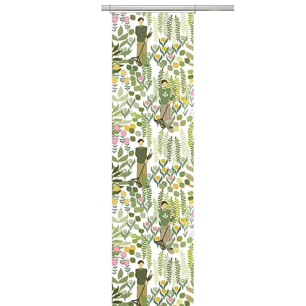 Arvidssons Textil Trädgård Panelgardin Vit/Grön