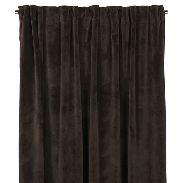 Fondaco Velvet Sammetsgardin Mörkbrun 140x240