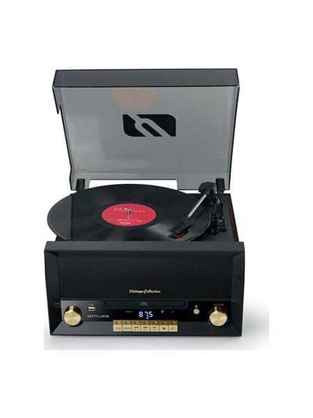 Muse MT-112 W Turntable Micro system FM BT CD USB Retro Black