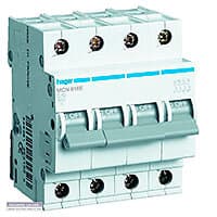 Hager Automatsikring C 32A, 3 polet nul C-karakteristik 6kA kortslutningsbrydeevne 400V AC, 72 mm bred