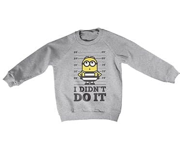 Minions I Didn't Do It Kids Sweatshirt (Jr)