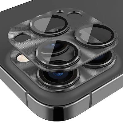 Hat Prince Aluminium Kameraskydd iPhone 14 Pro/iPhone 14 Pro Max Svart