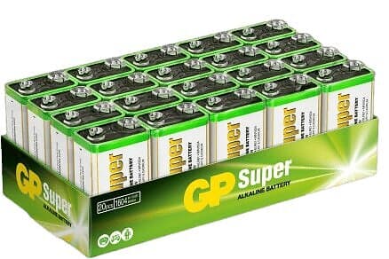 GP Batteries Super Alkaliska 9V-batterier (6LF22) Box 20-P