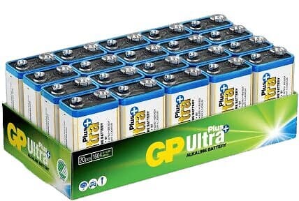 GP Batteries Ultra Plus Alkaliska 9V-batterier (6LF22) Box 20-P