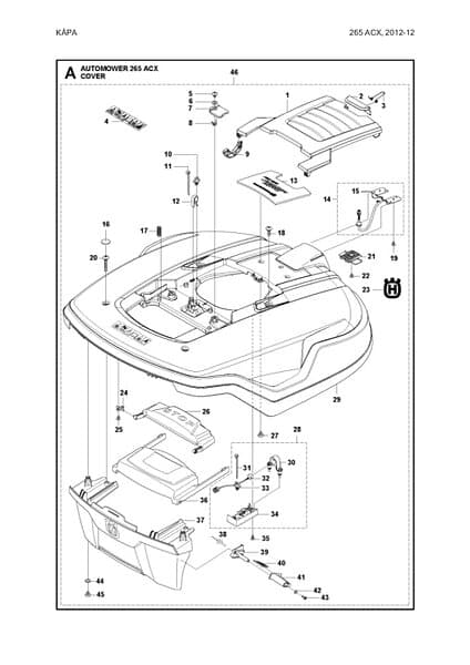 Husqvarna Kaross komplett Automower 265 ACX för Automower 265 ACX 5802926-02