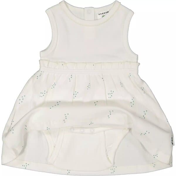 Geggamoja Babyklänning ärmlös Tiny Dots Vit 62/68