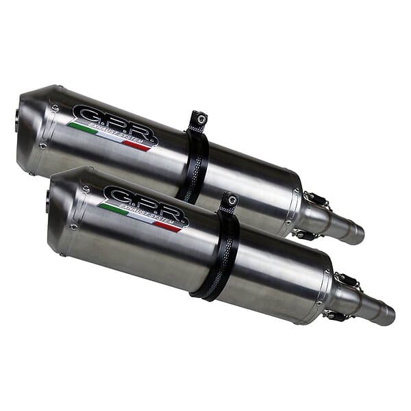 GPR Exhaust Systems Satinox Dual Slip On Varadero 1000 99-11 Homologated Muffler Silver