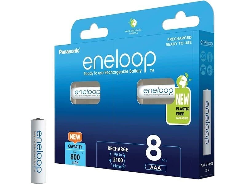 Panasonic Eneloop AAA-batterier 800 mAh 8st