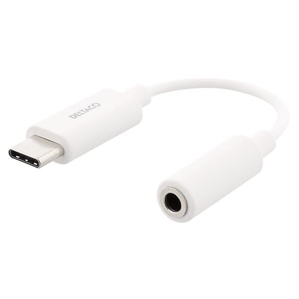 Deltaco USB-C till 3,5 mm adapter, stereo 11cm