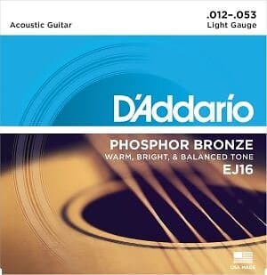 D'Addario EJ16 Phosphor Bronze Light 012-053