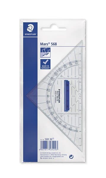 Staedtler Geometrilinjal Trekant Mars med flyttbart grepp
