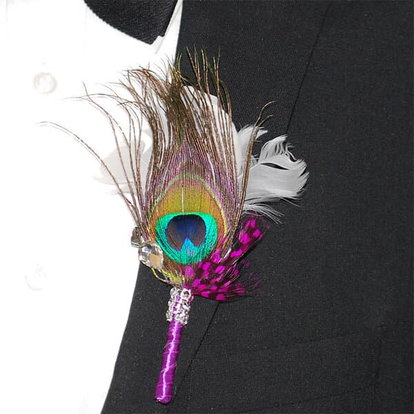 Corsage Påfågel Kristall