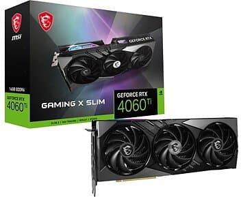 MSI GeForce RTX 4060 Ti Gaming X Slim HDMI 3xDP 16GB