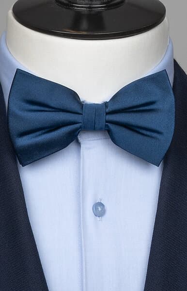 Neckwear Marinblå sidenfluga XL För stor hals