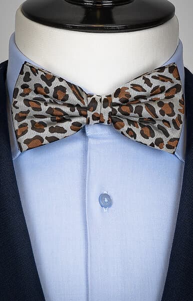 Neckwear Fluga Leopard Silver