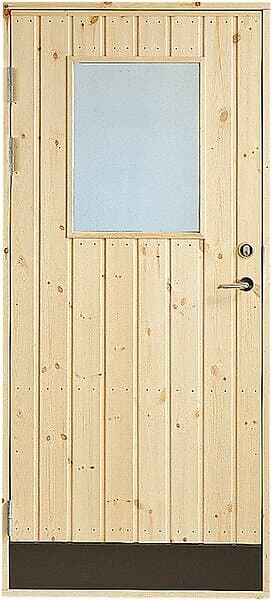 Jabo Förrådsdörr 18 Rak Glas 9x20 / Vänster