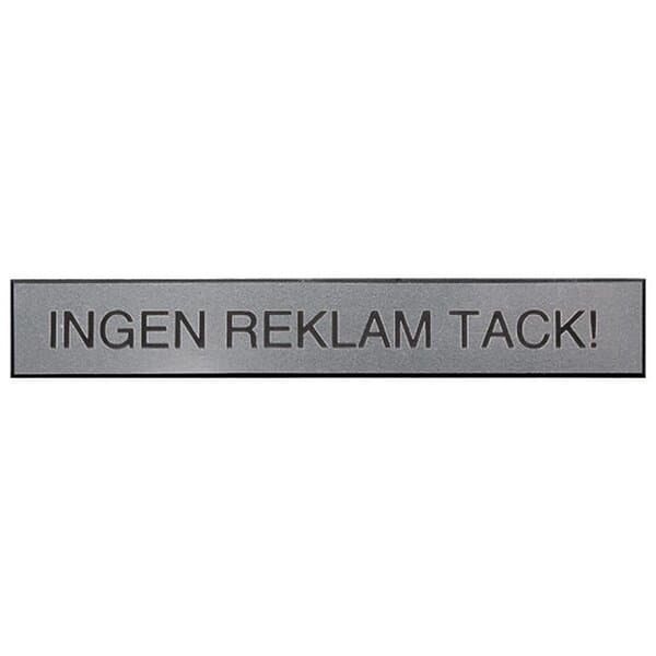ingen Biggi Skylt Reklam Tack Silverplast 176