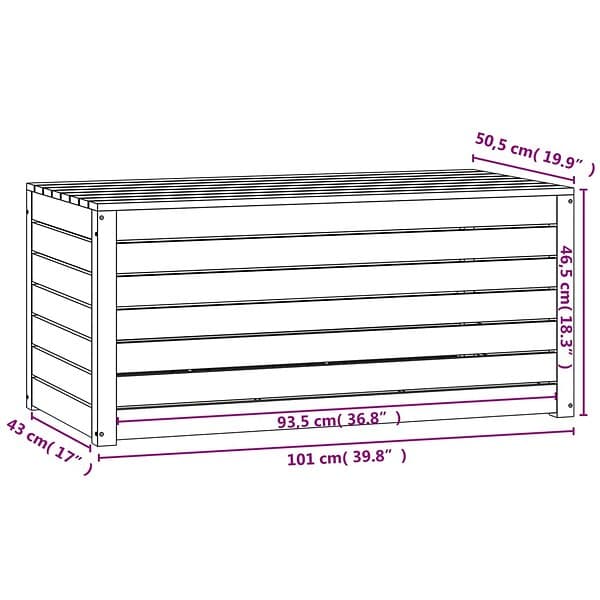 vidaXL Dynbox honungsbrun 101x50,5x46,5 cm massiv furu 823951